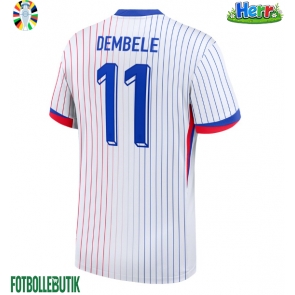 Frankrike Ousmane Dembele #11 Bortatröja EM 2024 Kortärmad